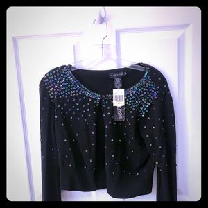 Rampage Black beaded sweater wrap